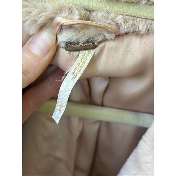 NWOT Free People Kate Faux Fur Double Breasted Teddy Coat Apricot Sz Sm $168 - Picture 4 of 8